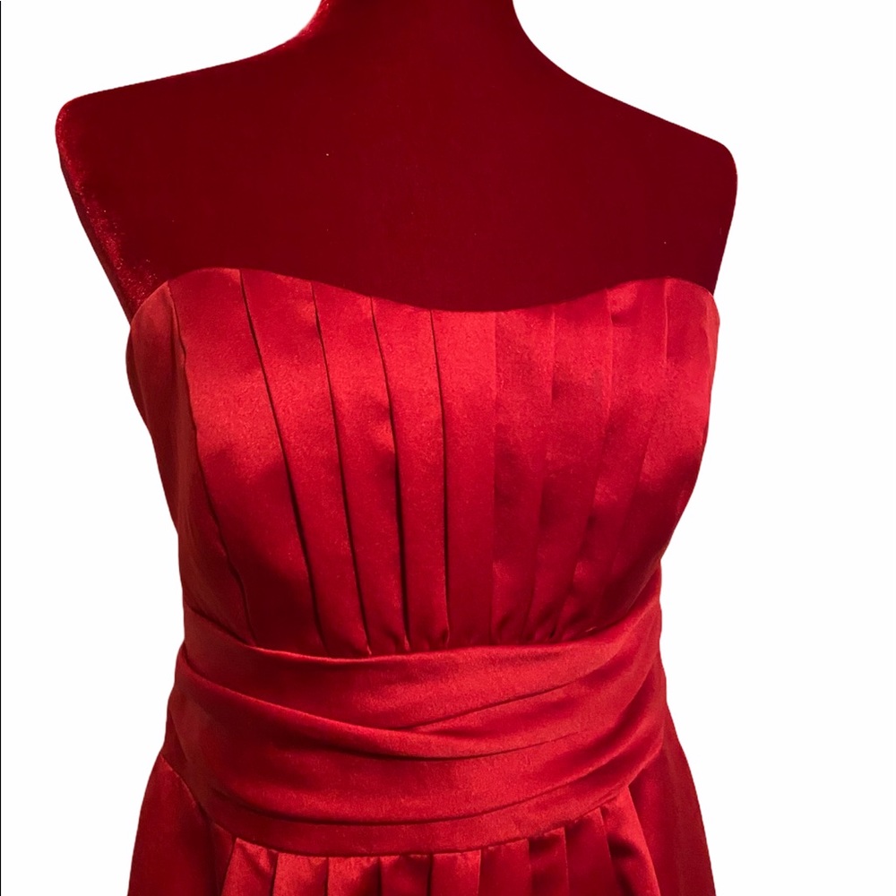 David’s Bridal Size 14 Red Style 84066BV strapless